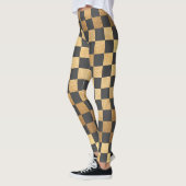 PixDezines DIY Kleur/Faux Goud/Geruite Patroon Leggings (Links)