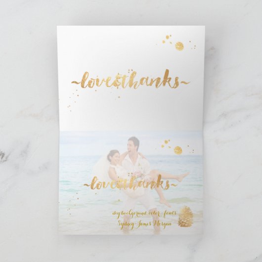 PixDezines DIY-kleur/faux gouden pinecones/bedankt Bedankkaart (Binnen)