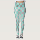 PixDezines DIY Kleur/Faux Zilver/Geruite Patroon Leggings (Voorkant)