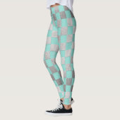 PixDezines DIY Kleur/Faux Zilver/Geruite Patroon Leggings (Links)