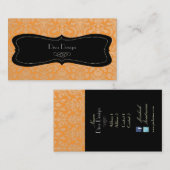 PixDezines diy kleur/flora damask zalm sinaasappel Visitekaartje (Voorkant / Achterkant)