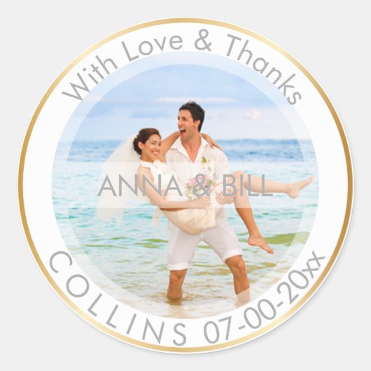 PixDezines DIY Kleur/Foto/Dank u Ronde Sticker (Voorkant)