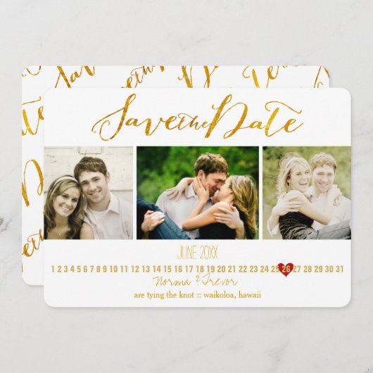 PixDezines DIY kleur / foto's opslaan van de datum Save The Date (Voorkant / Achterkant)