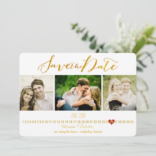 PixDezines DIY kleur / foto's opslaan van de datum Save The Date (Staand voorkant)