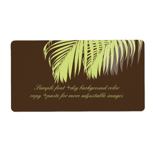 PixDezines DIY kleur! groene palmschijfjes Etiket (Voorkant)