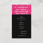 PixDezines DIY kleur/hete roze flora damast Visitekaartje (Achterkant)