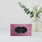PixDezines DIY kleur/hete roze flora damast Visitekaartje (Staand voorkant)
