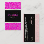 PixDezines DIY kleur/hete roze flora damast Visitekaartje (Voorkant / Achterkant)