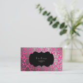 PixDezines DIY-kleur/hot-roze flora demask Visitekaartje (Staand voorkant)