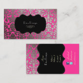 PixDezines DIY-kleur/hot-roze flora demask Visitekaartje (Voorkant / Achterkant)