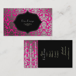 PixDezines DIY-kleur/hot-roze flora demask Visitekaartje