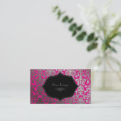 PixDezines DIY-kleur/hot-roze flora demask Visitekaartje (Staand voorkant)
