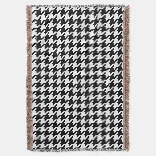 PixDezines DIY Kleur Houndstooth Patroon Deken (Voorkant Verticaal)