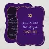 PixDezines DIY kleur/klassieke bat mitswa Kaart (Voorkant / Achterkant)