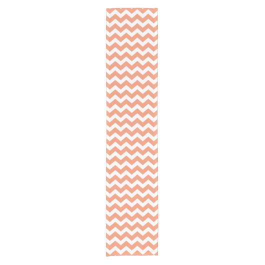 PixDezines DIY kleur koraal verstelbare chevron Korte Tafelloper (Voorkant)
