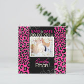 PixDezines DIY-kleur/luipaard, fotoopslagdatum Save The Date (Staand voorkant)