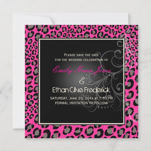 PixDezines DIY-kleur/luipaard, fotoopslagdatum Save The Date (Achterkant)