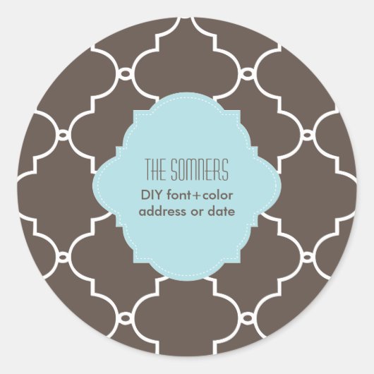 PixDezines DIY kleur, Marokkaanse latten Ronde Sticker (Voorkant)