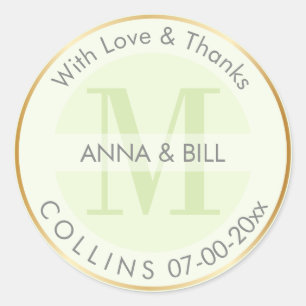 PixDezines DIY Kleur/Mint Groen/Dank u Ronde Sticker