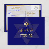 PixDezines diy kleur/mtizvah rsvp voor 5x7 Uitnodi Uitnodiging Briefkaart (Voorkant / Achterkant)