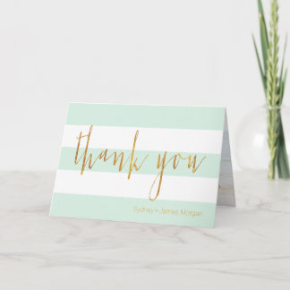 PixDezines DIY kleur/munt+white+stripes Bedankkaart