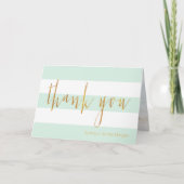 PixDezines DIY kleur/munt+white+stripes Bedankkaart (Voorkant)