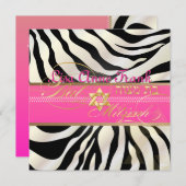 PixDezines DIY-kleur/natuurlijke Zebra, BBT Mitzva Kaart (Voorkant / Achterkant)
