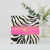 PixDezines DIY-kleur/natuurlijke Zebra, BBT Mitzva Kaart (Staand voorkant)
