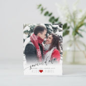 PixDezines DIY-kleur/onze datum/kalligrafie opslaa Briefkaart (Staand voorkant)