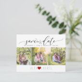 PixDezines DIY-kleur/onze datum/kalligrafie opslaa Briefkaart (Staand voorkant)