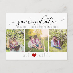 PixDezines DIY-kleur/onze datum/kalligrafie opslaa Briefkaart