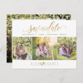 PixDezines DIY-kleur/onze datum opslaan/Faux Gold Briefkaart (Voorkant / Achterkant)