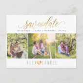 PixDezines DIY-kleur/onze datum opslaan/Faux Gold Briefkaart (Voorkant)