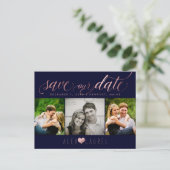 PixDezines DIY-kleur/onze datum opslaan/Faux-Roos Briefkaart (Staand voorkant)