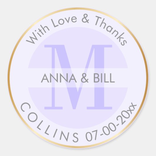 PixDezines DIY Kleur/Paarse Lila/Dank u Ronde Sticker (Voorkant)