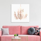 PixDezines DIY Kleur/Roos Gouden Kroonluchter Canvas Afdruk (Insitu (Woonkamer))