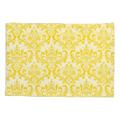 PixDezines DIY kleur/Rossi Damask/Zonnebloem Geel Kussensloop (Achterkant-Links)