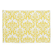 PixDezines DIY kleur/Rossi Damask/Zonnebloem Geel Kussensloop (Achterkant-Rechts)