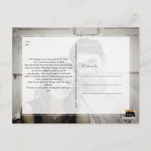 PixDezines DIY kleur/Save onze Datum/Faux Gold Briefkaart (Achterkant)