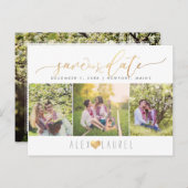 PixDezines DIY kleur/Save onze Datum/Faux Gold Briefkaart (Voorkant / Achterkant)