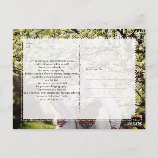 PixDezines DIY kleur/Save onze Datum/Faux Gold Briefkaart (Achterkant)