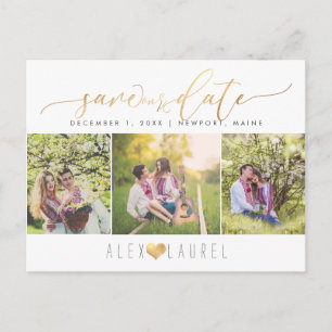 PixDezines DIY kleur/Save onze Datum/Faux Gold Briefkaart