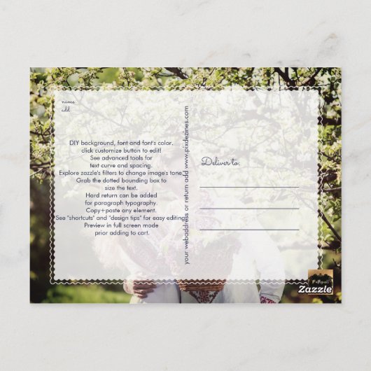 PixDezines DIY kleur/Save onze Datum/Faux Zilver Briefkaart (Achterkant)