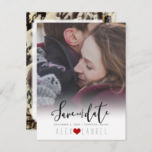 PixDezines DIY kleur/Save onze Datum/Kalligrafie Briefkaart (Voorkant / Achterkant)