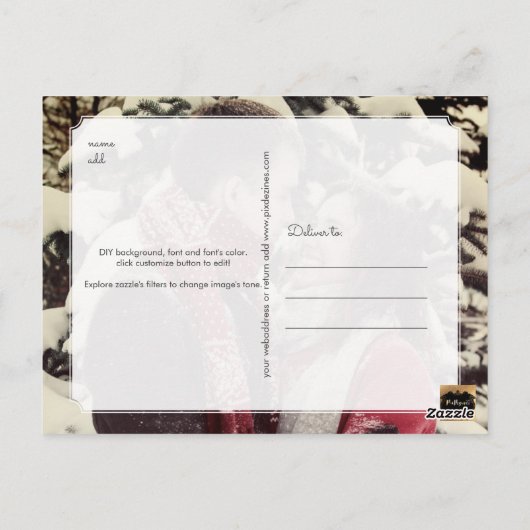 PixDezines DIY kleur/Save onze Datum/Kalligrafie Briefkaart (Achterkant)