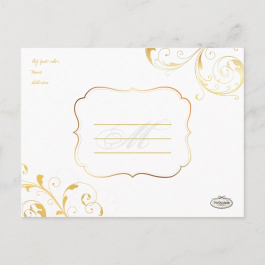 PixDezines DIY kleur/sla de datum/gouden script op Aankondigingskaart (Achterkant)