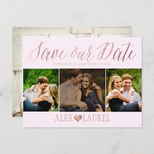 PixDezines DIY kleur/Sla je Date/Fun Script op Aankondigingskaart (Voorkant / Achterkant)