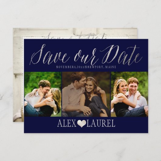 PixDezines DIY kleur/Sla je Date/Fun Script op Aankondigingskaart (Voorkant / Achterkant)