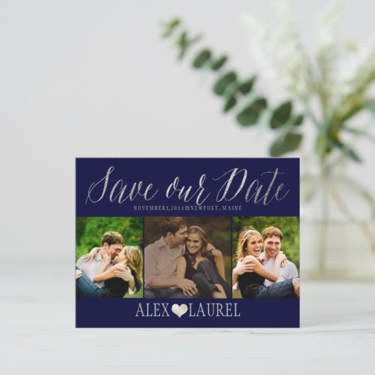 PixDezines DIY kleur/Sla je Date/Fun Script op Aankondigingskaart (Staand voorkant)