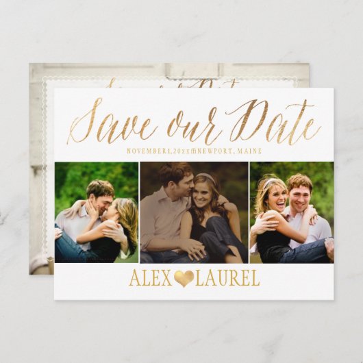 PixDezines DIY kleur/Sla je Date/Fun Script op Aankondigingskaart (Voorkant / Achterkant)